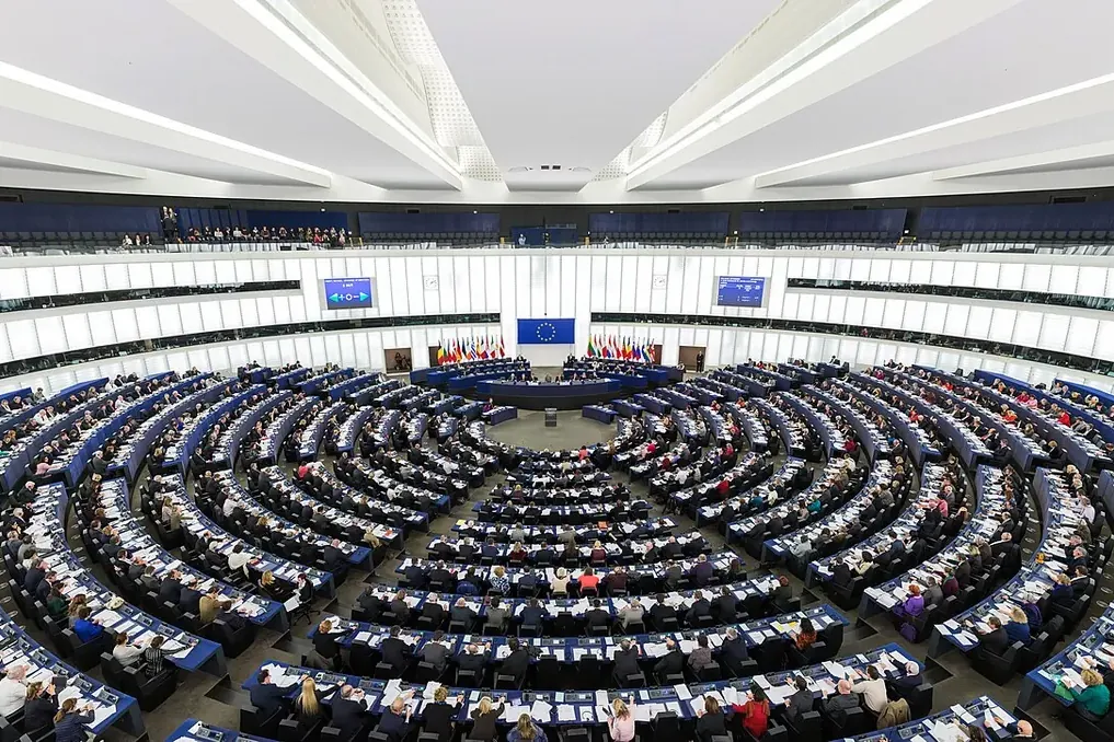 Пленарната зала на Европейския парламент в Страсбург